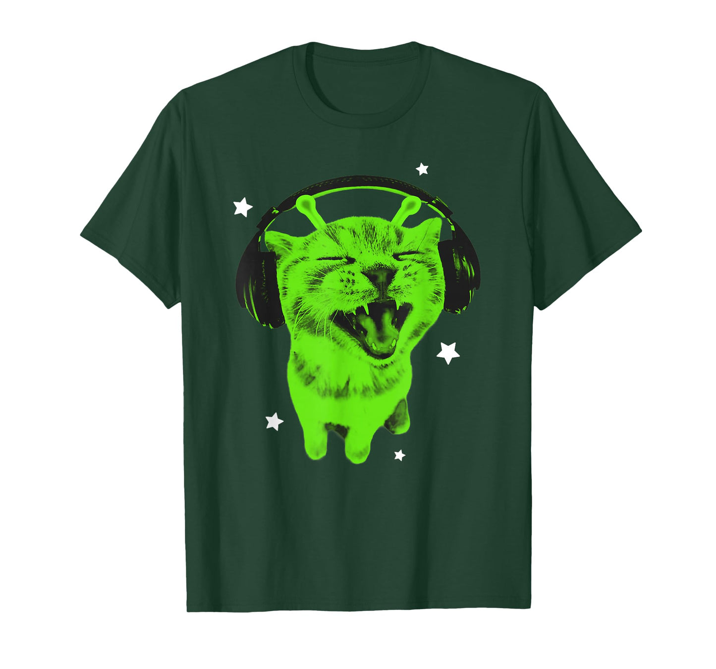Funny Y2K Alien Cat Meme Retro Silly Cat Vintage Space Kitty T-Shirt