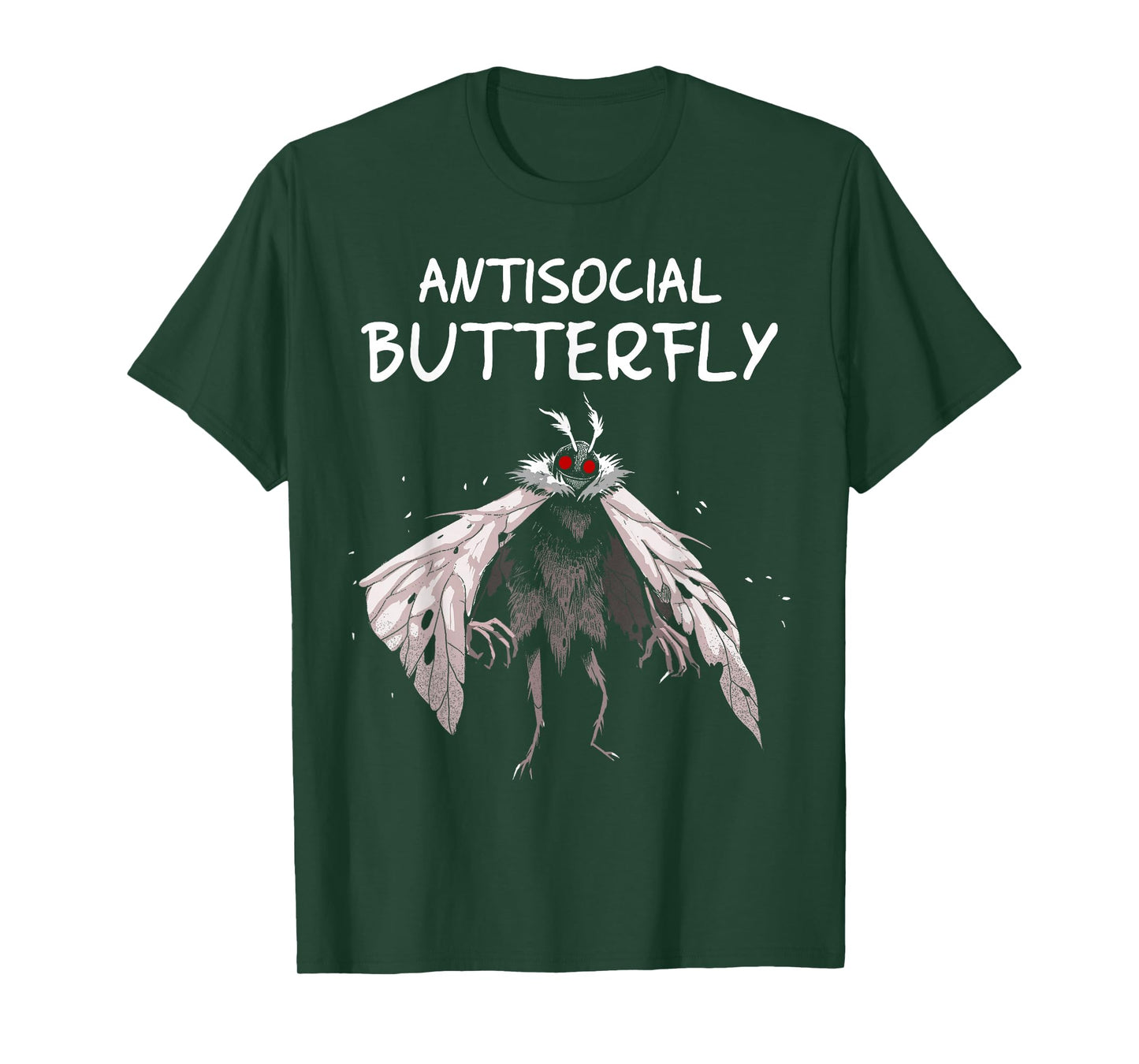 Mothman Shirt Antisocial Butterfly Introvert Cryptid T-Shirt