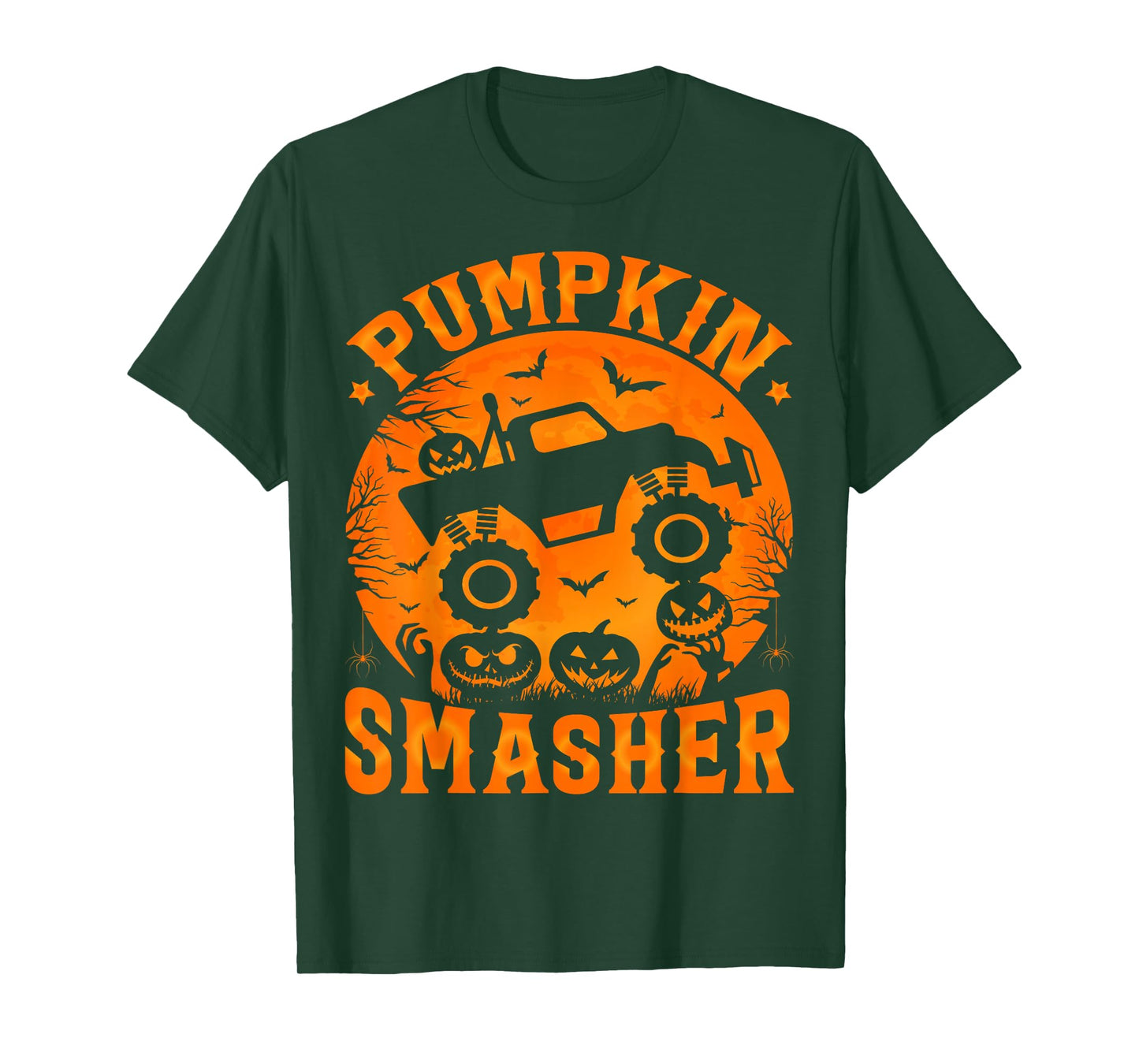 Pumpkin Smasher Halloween Monster truck Boys Halloween Kids T-Shirt