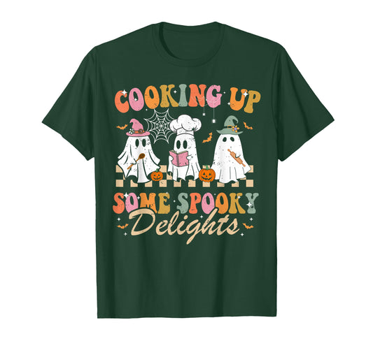 Funny Ghost Cooking For Cook and Kitchen Lovers Halloween T-Shirt