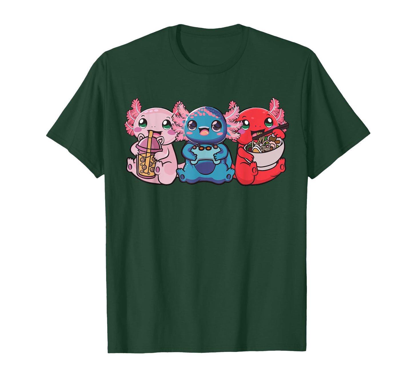 Axolotl Boba Tea Bubble Tea Gaming Gamer Ramen Axolotl T-Shirt