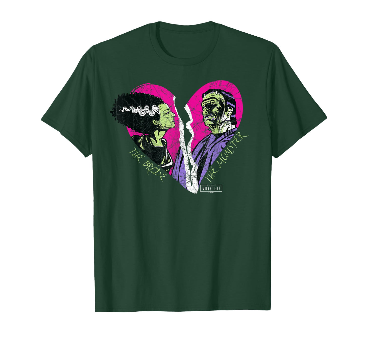 Universal Monsters The Bride & The Monster Heart T-Shirt