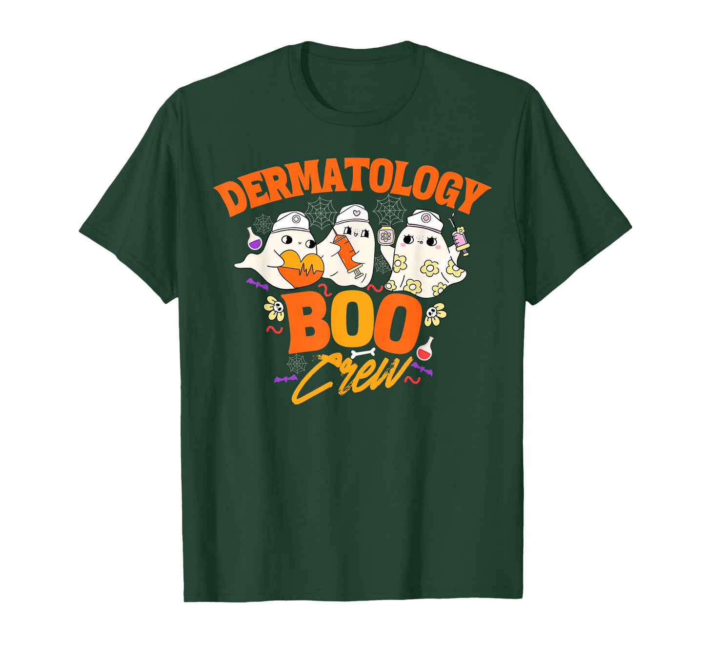 Dermatology Boo Crew Halloween Nurse Ghost Dermatologist T-Shirt