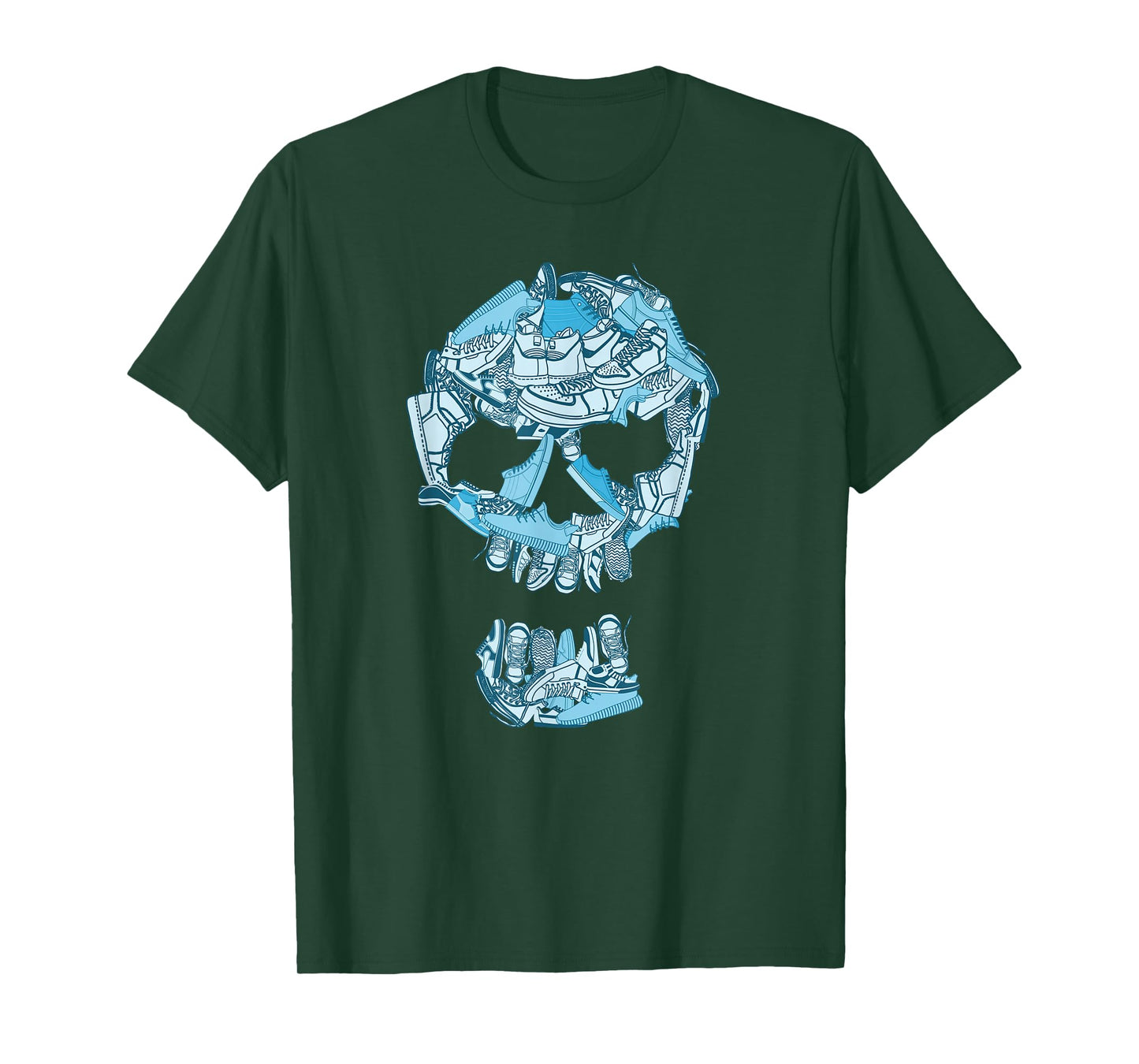 Blue Big Ol' Sneaker Head Blue Color Graphic T-Shirt