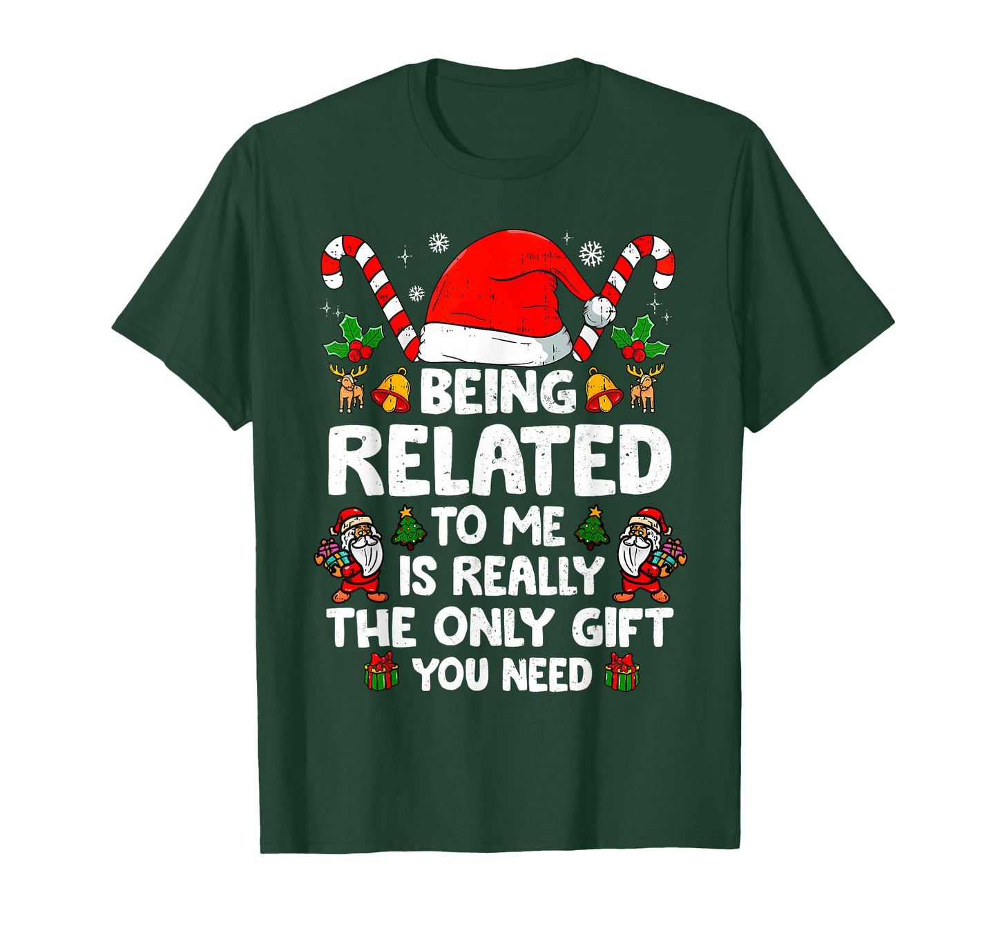 Being Related to Me Funny Christmas Family Xmas Pajamas T-Shirt