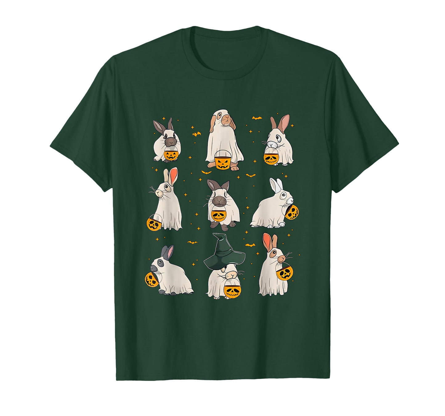 Spooky Rabbit Ghost Halloween Scary Bunnies With Pumpkins T-Shirt