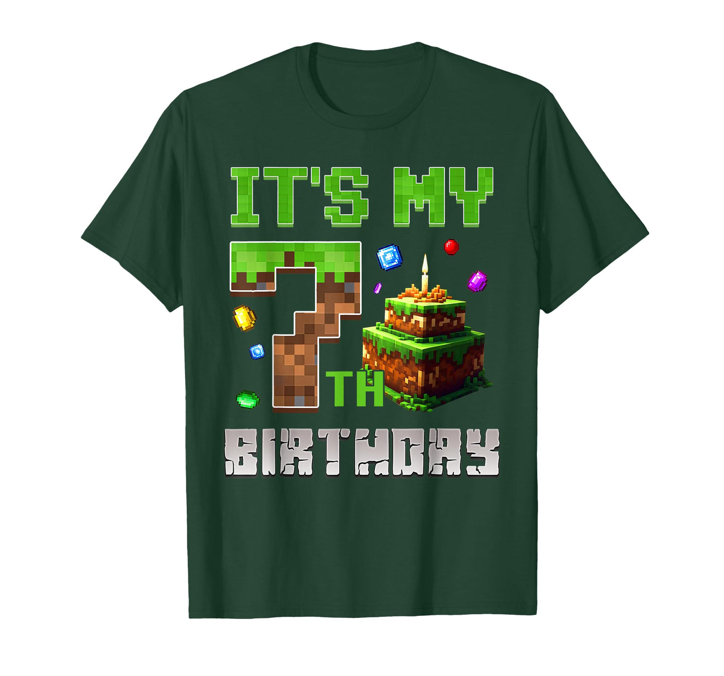 It's My 7th Birthday Shirt Birthday Boy Gamer Pixel Number T-Shirt
