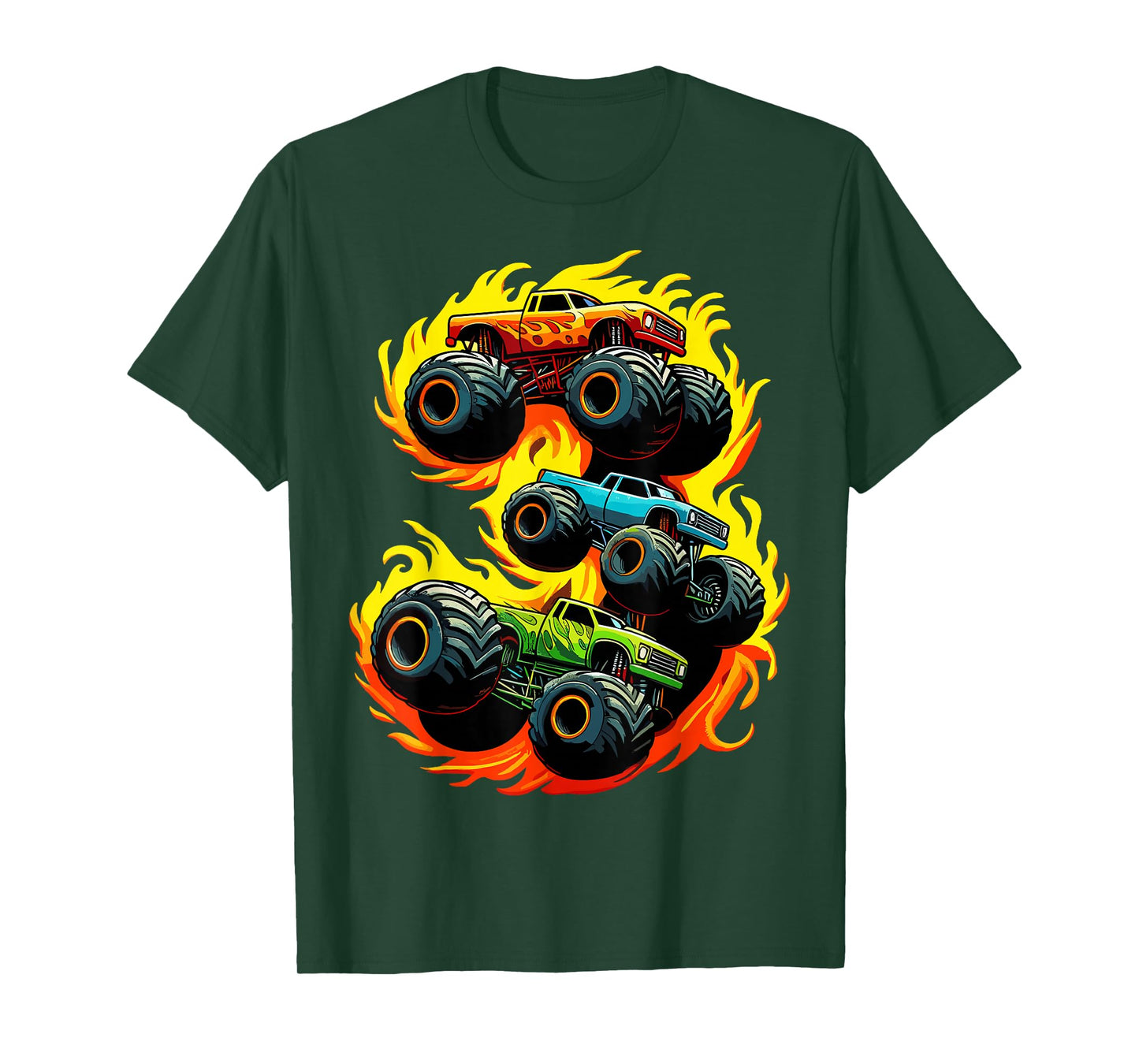 3 Year Old 3rd Birthday Boy Monster Truck T-Shirt