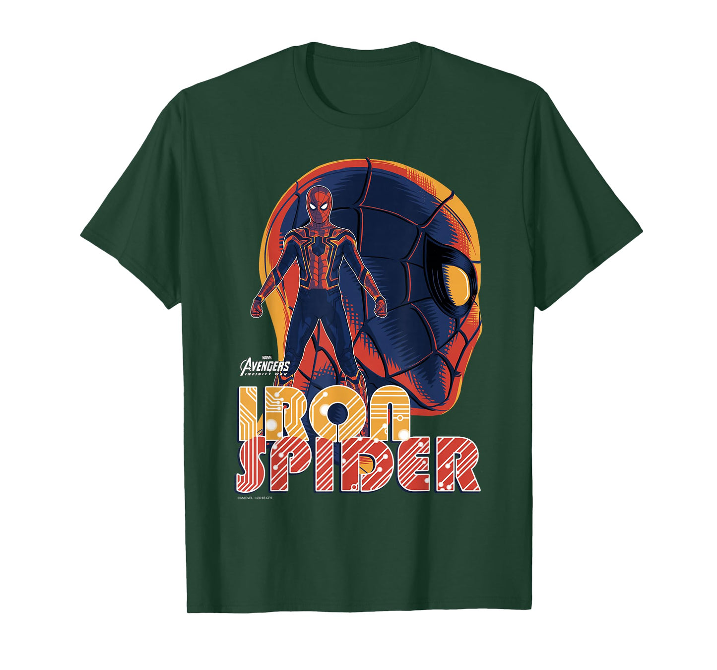 Marvel Infinity War Iron Spider Head Profile Graphic T-Shirt T-Shirt