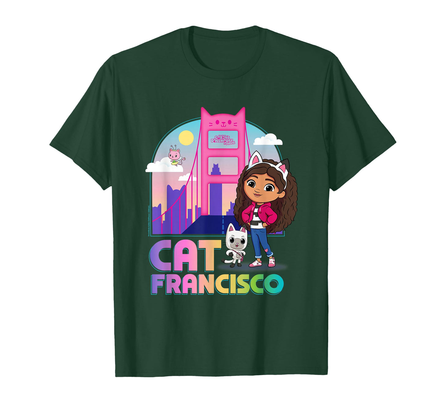 DreamWorks Gabby’s Dollhouse The Movie Cat Francisco Bridge T-Shirt