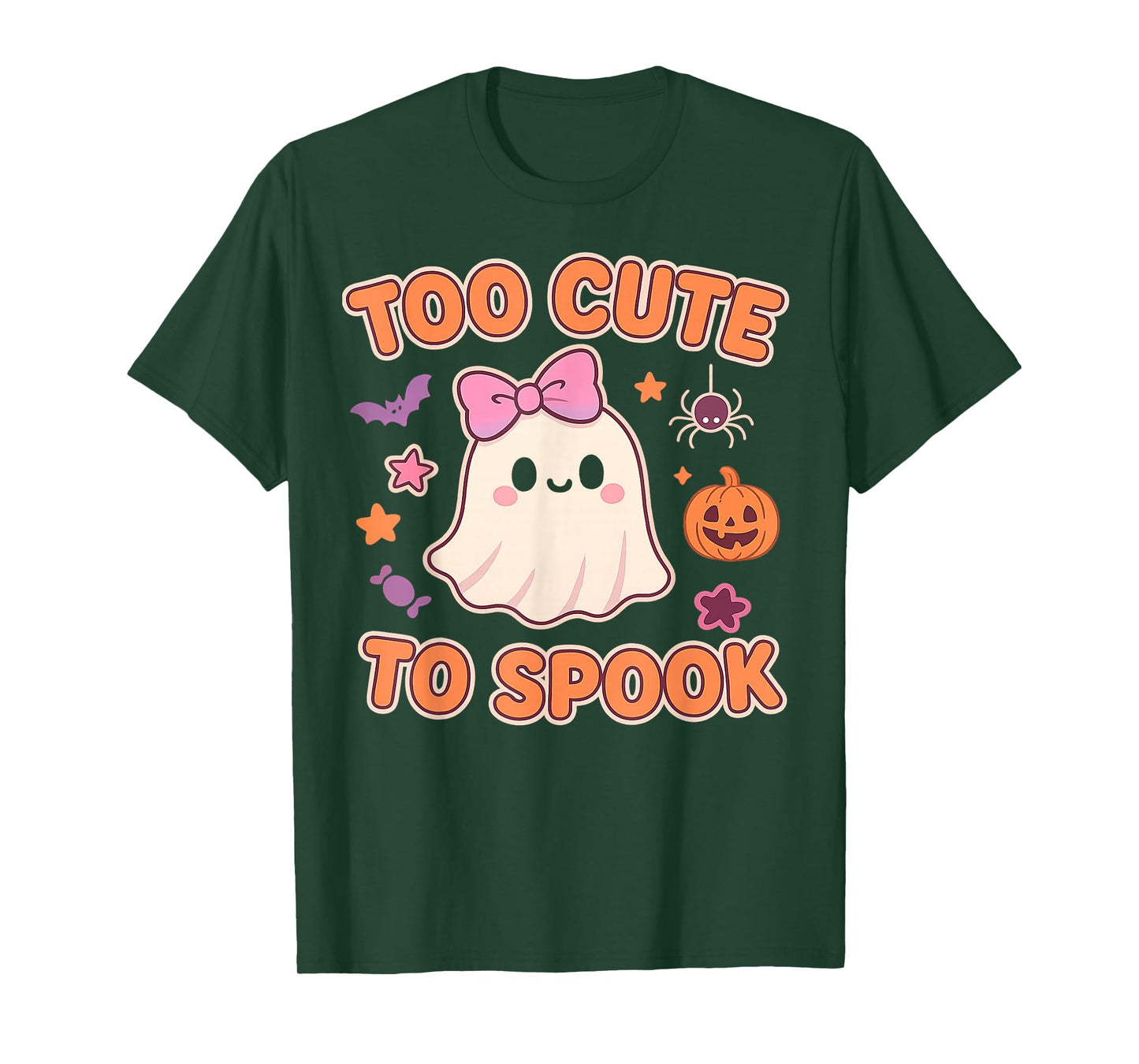 Kawaii Halloween Ghost, Too Cute to Spook Pastel T-Shirt