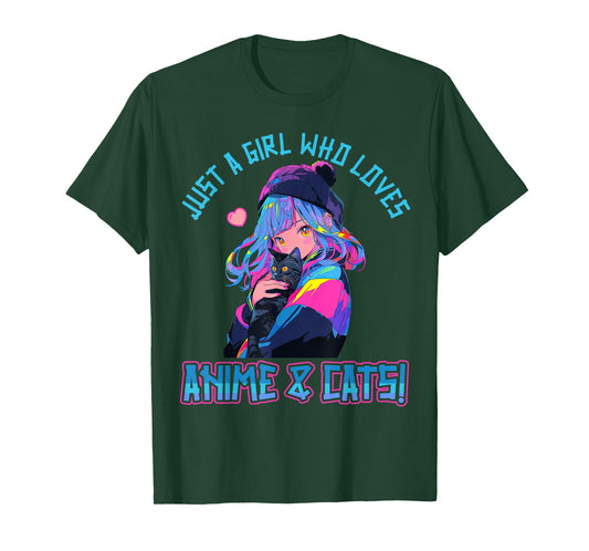 Just a Girl who loves Anime and Cats Manga Anime Lover T-Shirt