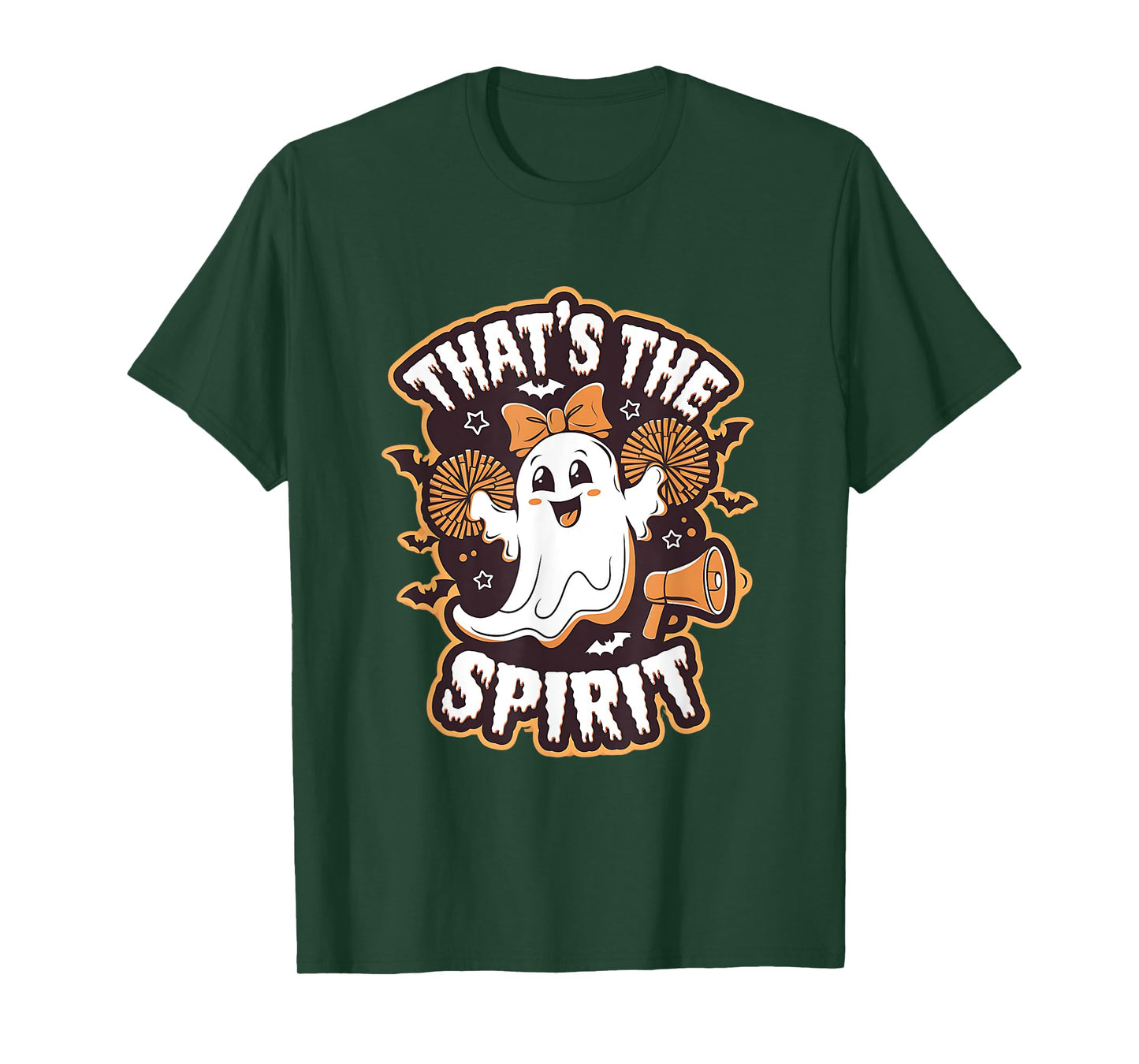 Spooky Cheerleader Ghost Halloween Costume Cheer Mom Spirit T-Shirt