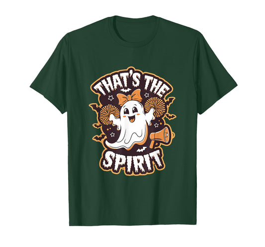 Spooky Cheerleader Ghost Halloween Costume Cheer Mom Spirit T-Shirt