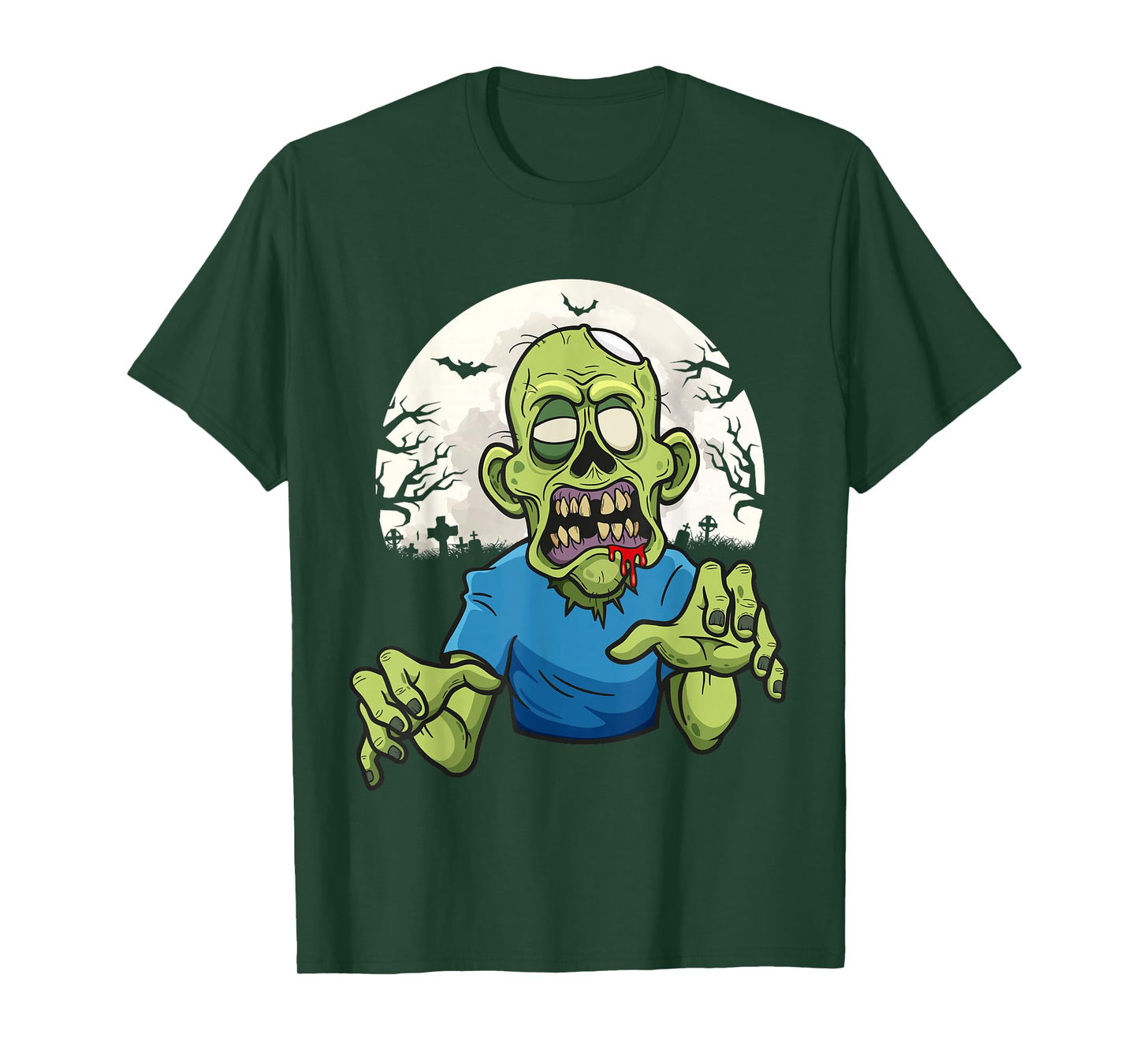 Scary Zombie Halloween Boys Kids Face Zombie T-Shirt