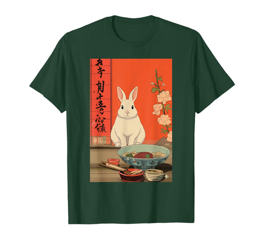 Funny Japanese Bunny Ramen Kawaii Animal Anime Art T-Shirt