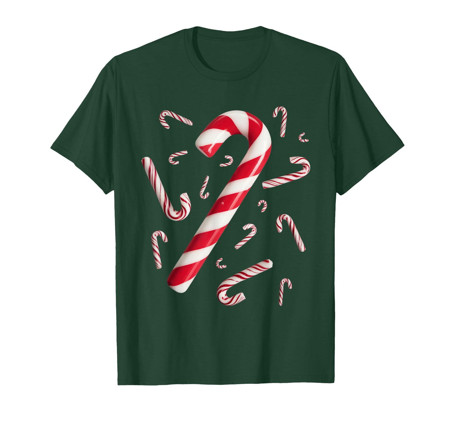 Christmas Candy Cane Santa Xmas Kids Toddler Youth Women Men T-Shirt