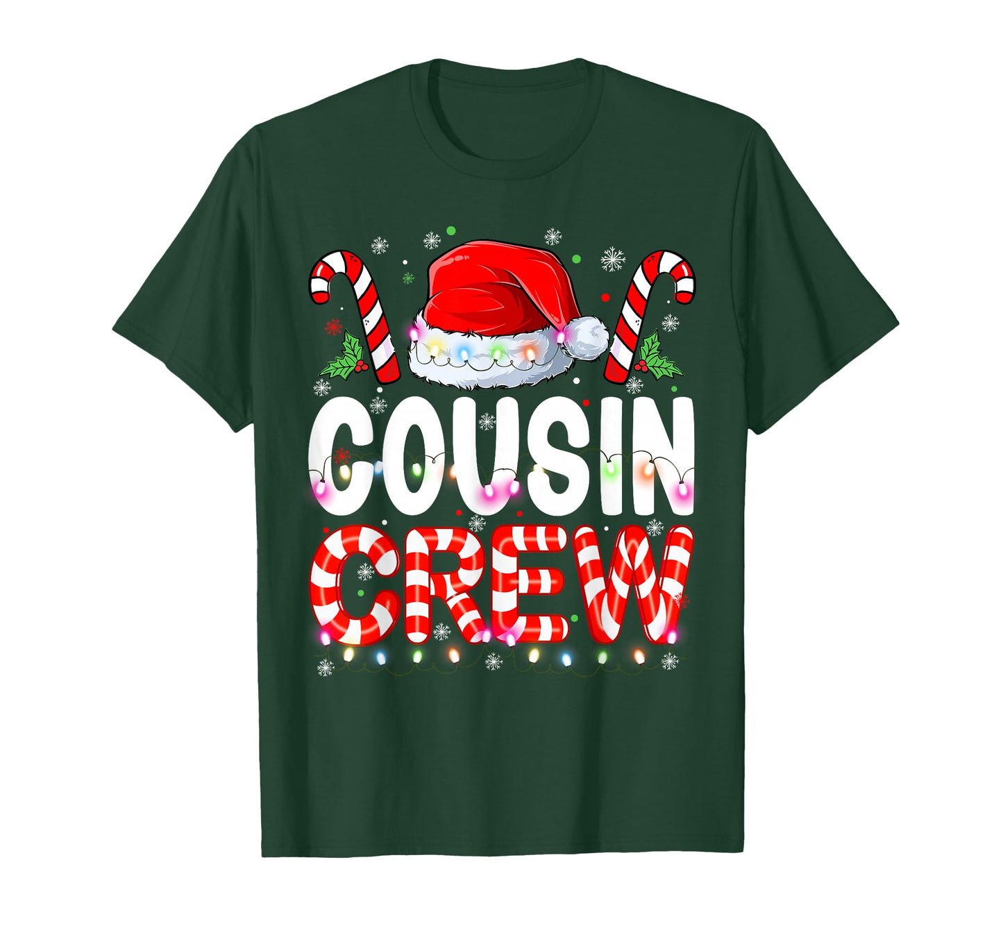 Cousin Crew Christmas Candy Cane Santa Kid Boy Girl Xmas Pjs T-Shirt