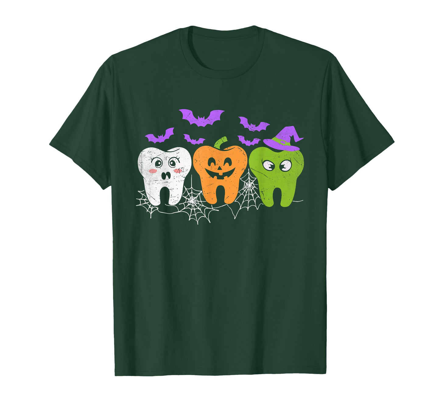 Teeth Ghost Pumpkin Witch Cute Dental Halloween Dentist T-Shirt