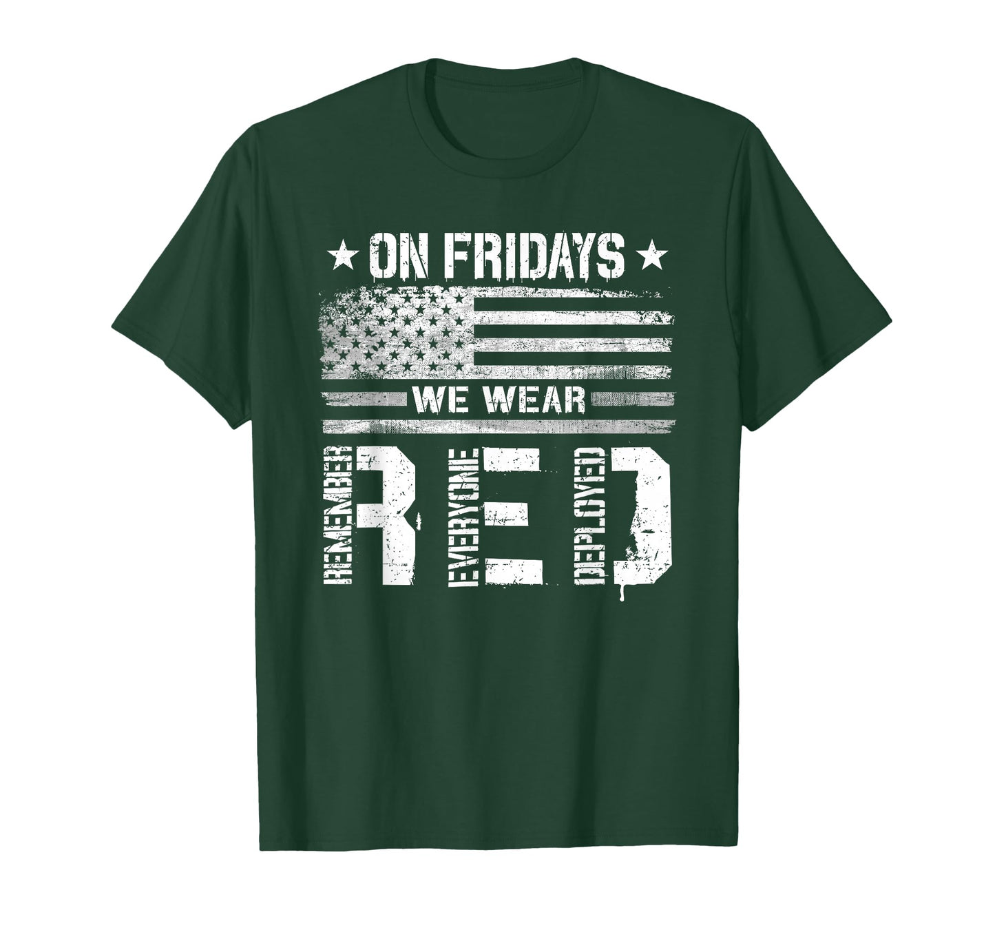 On Friday We Wear Red American Flag Military Supportive T-Shirt