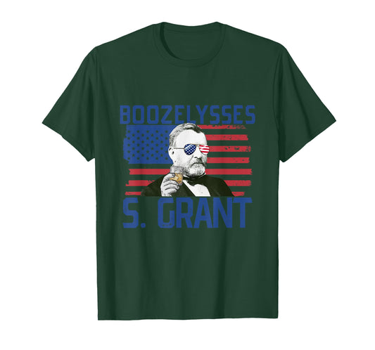 Boozelysses S. Grant 4th of July Drinking Ulysses Grant T-Shirt
