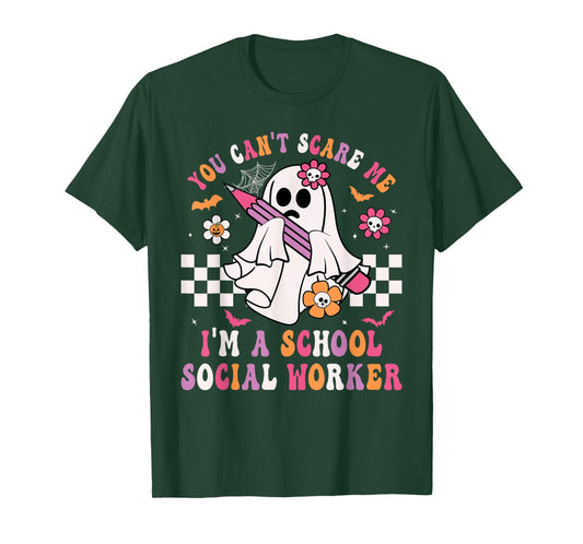 You Can't Scare Me I'm a School Social Worker Halloween T-Shirt