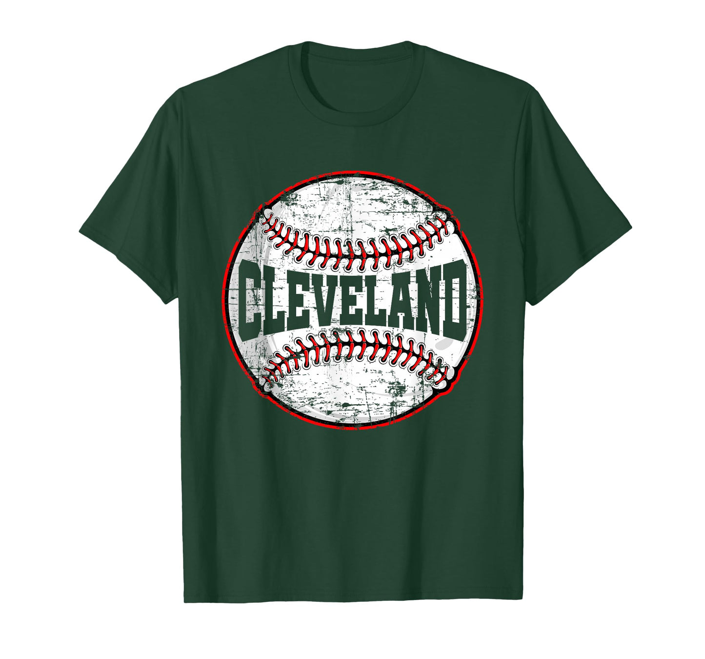Baseball Lover Men Women Vintage Cleveland Cityscape T-Shirt