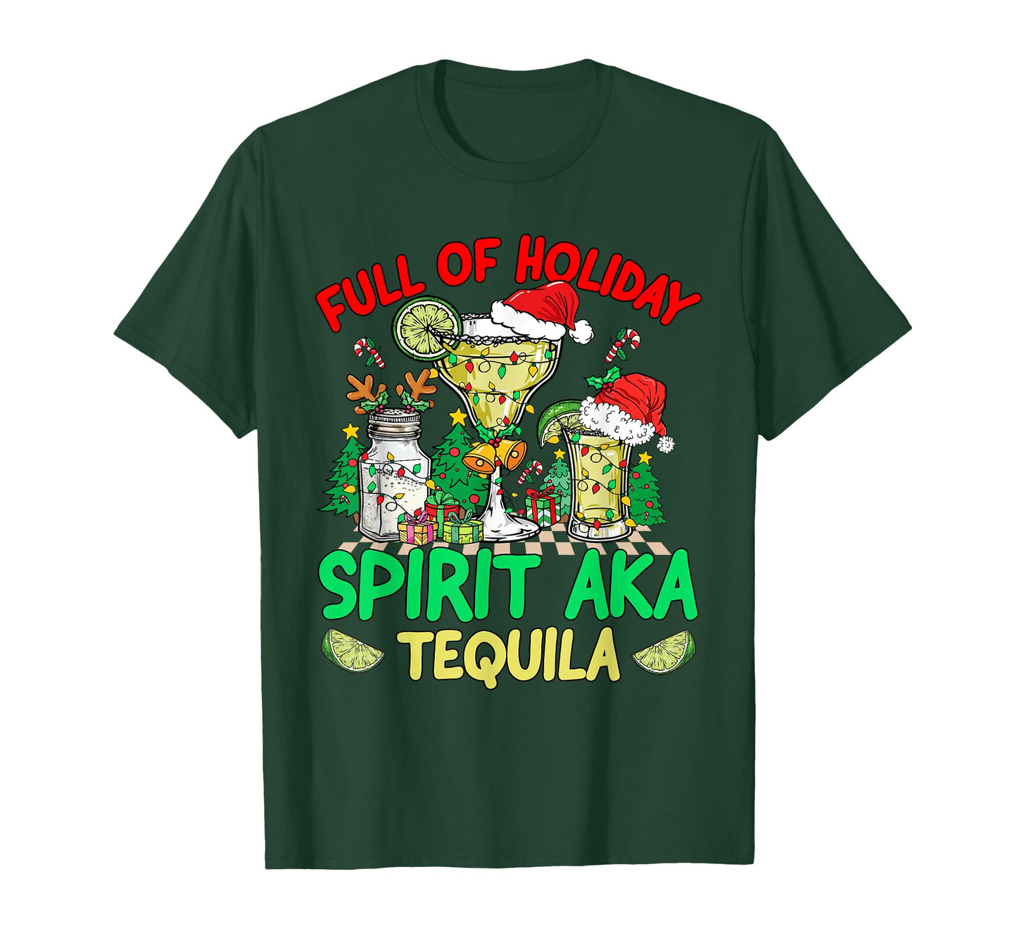 Full Of Holiday Spirit Aka Tequila Three Amigos Christmas T-Shirt