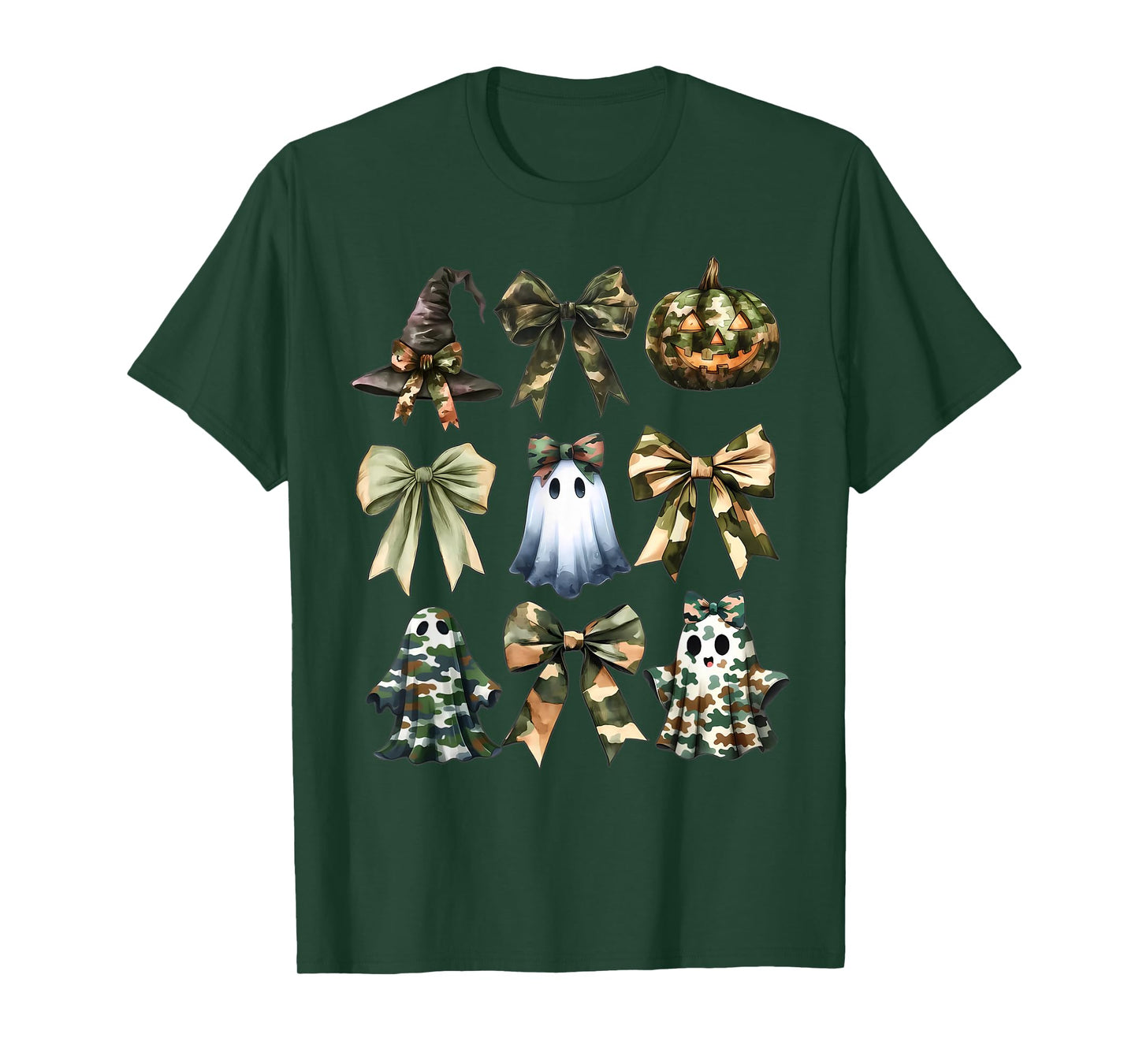 Coquette Camo Ghost Bow Hunting Halloween Pumpkin Camouflage T-Shirt