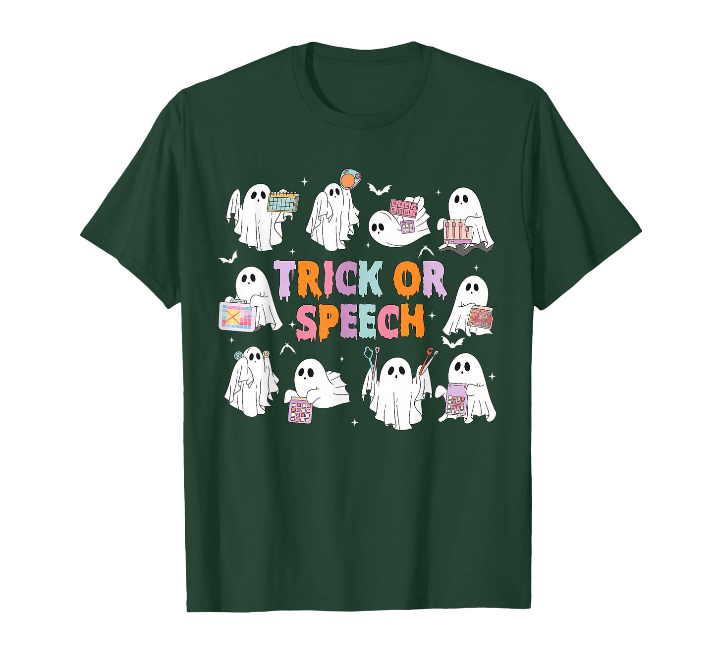 Trick Or Speech Funny SLP Speech Therapy Ghost Halloween T-Shirt
