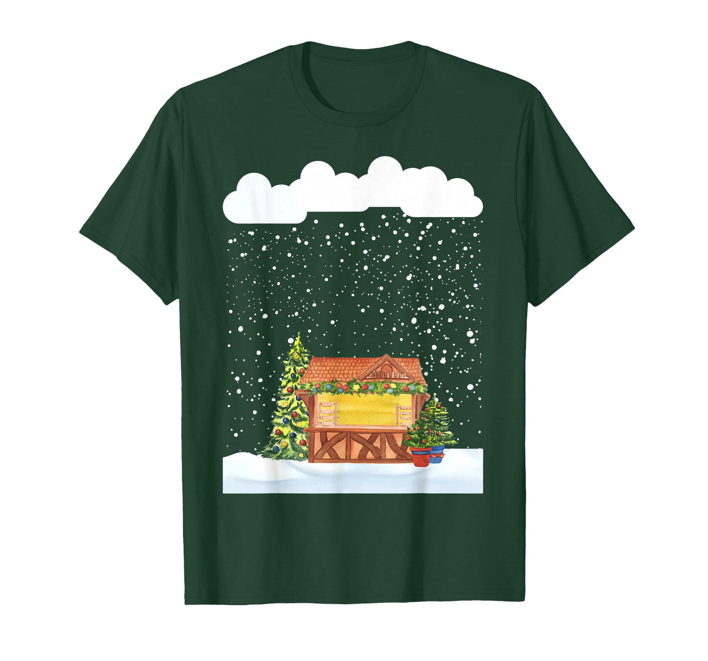 Snowy Christmas Market Lover Festive Xmas Snowflakes T-Shirt