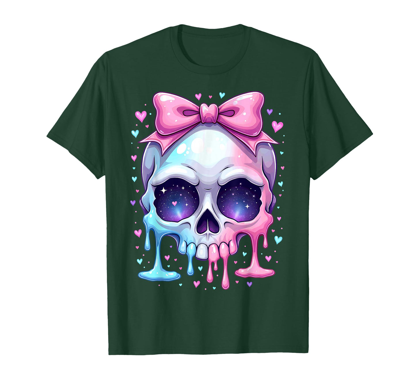 Kawaii Pastel Goth Creepy Bowtie Girl Skull Halloween T-Shirt