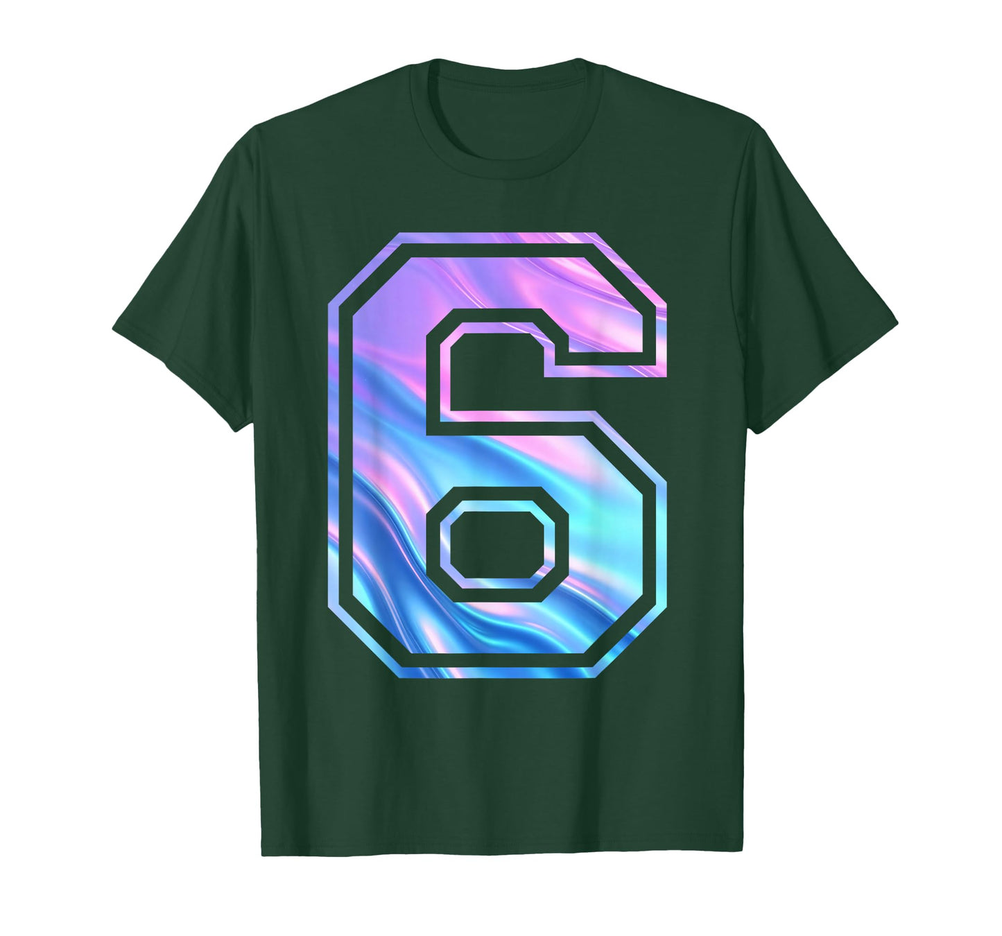 6 Number Six Team Sports Graphic Design Matching Varsity T-Shirt