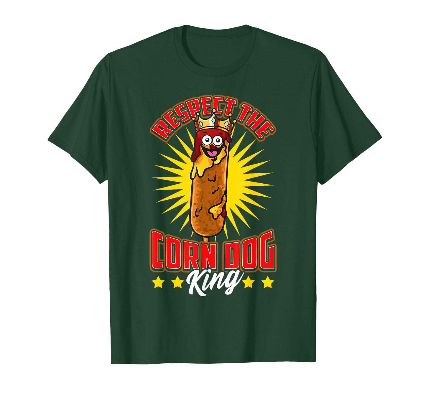 Funny Respect the Corn Dog King Food Hot Dog Corndog Lover Men Women Girls Kids T-Shirt