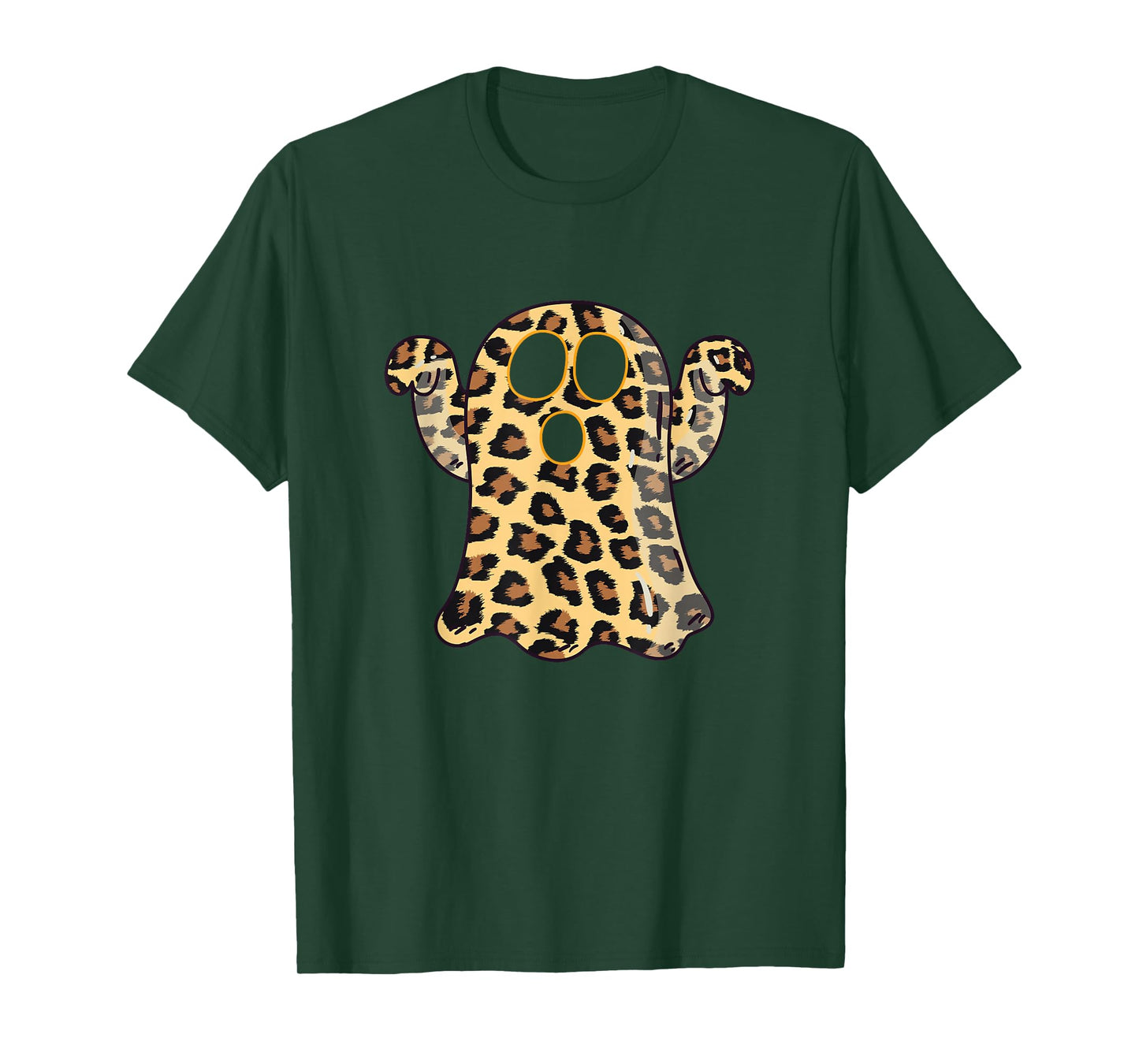 Ghost Boo Leopard Print Halloween Women Girls boys Kids T-Shirt