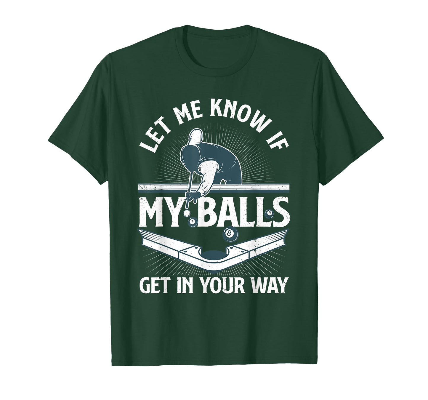Funny Billiards Design For Men Women Billiard Pool Player T-Shirt
