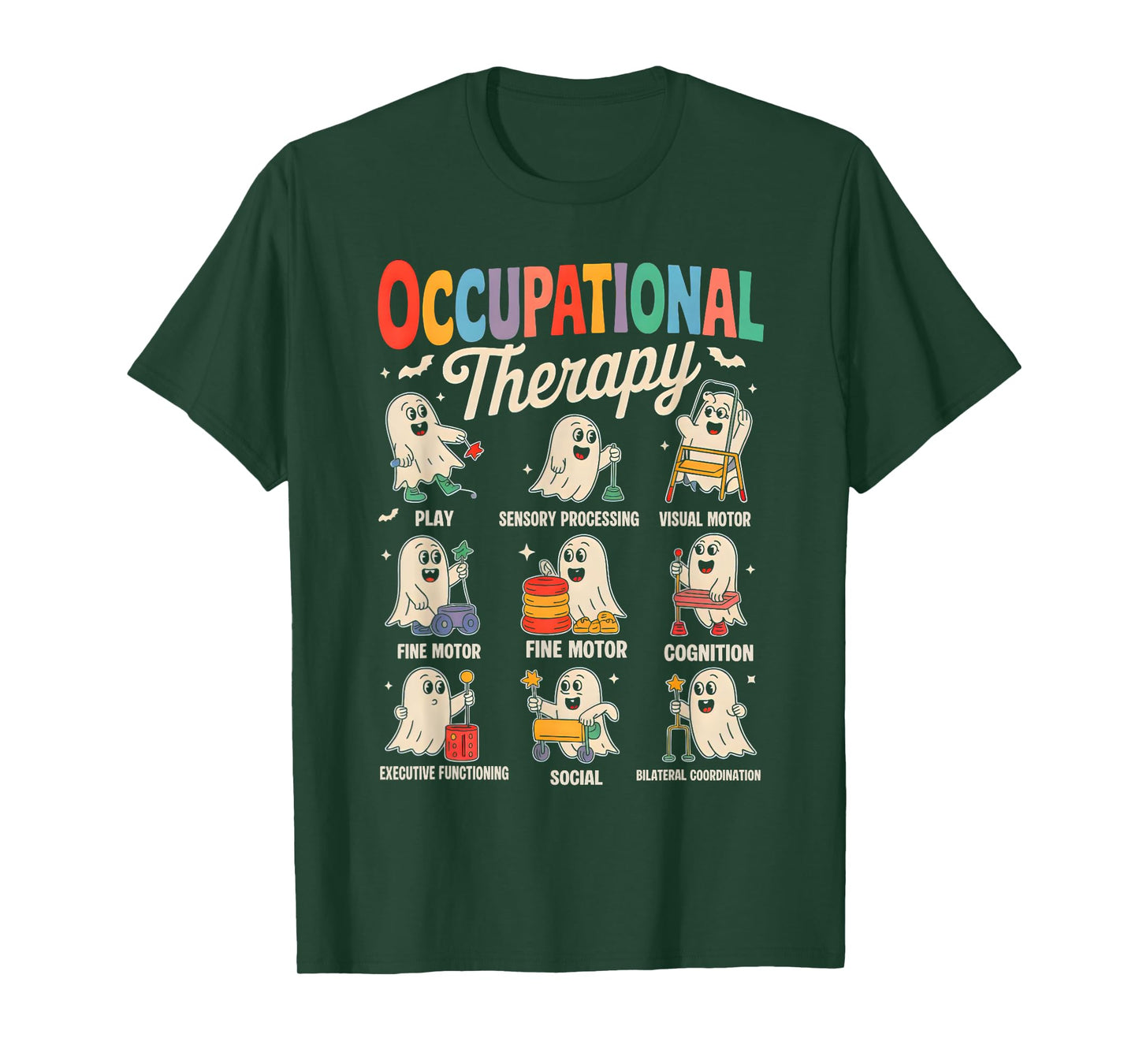 OT Occupational Therapy Therapist Spooky OTA Halloween Ghost T-Shirt