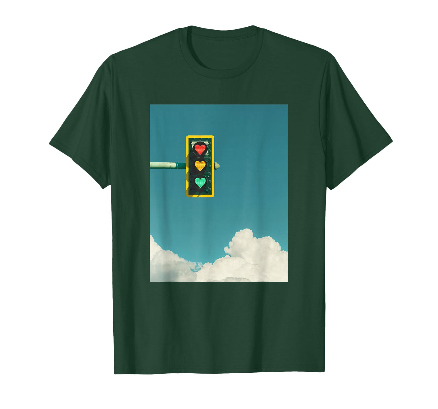 Indie Aesthetic y2k Light Traffic Heart Teen Girls 90s T-Shirt