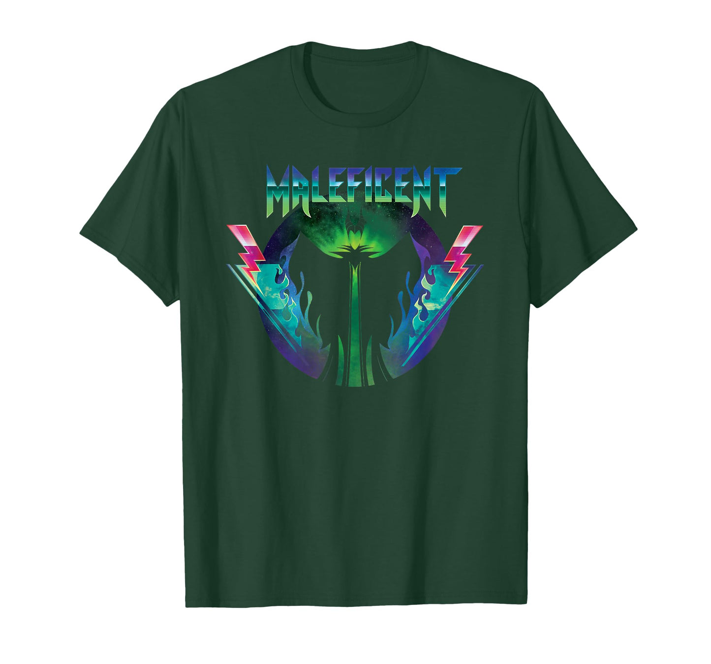 Disney Villains Maleficent 90s Rock Band Neon T-Shirt