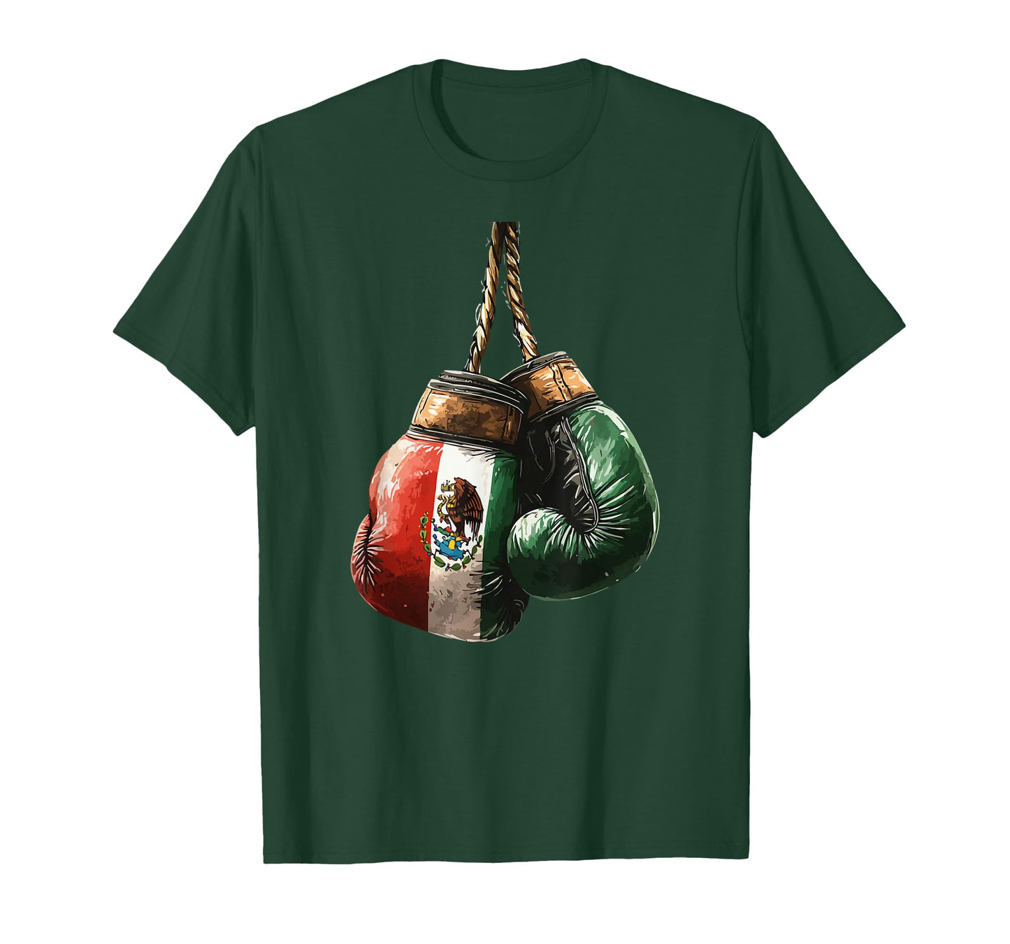 Boxing Gloves Mexico Pride, Vintage Mexican Flag For Boxer T-Shirt