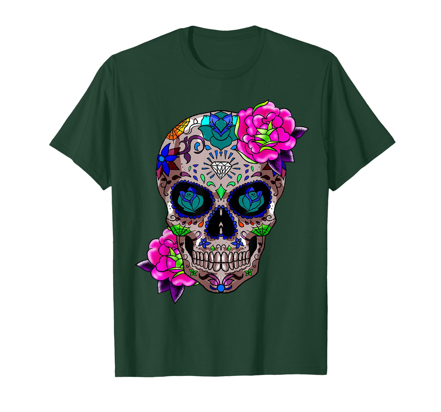 Sugar Skull Day Of The Dead Cool Bone Head Skulls Gift Idea T-Shirt