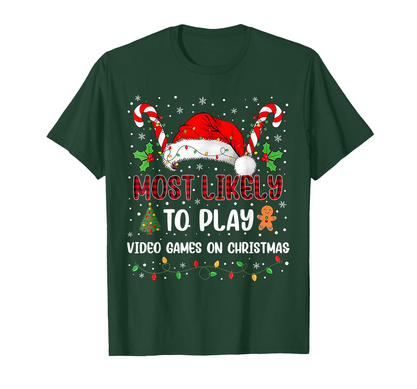 Most Likely to Play Video Games On Christmas Matching Family T-Shirt