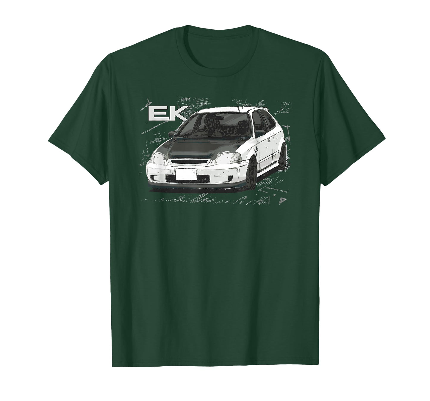 JDM Car EK SI Hatch Red Anime Style T-Shirt