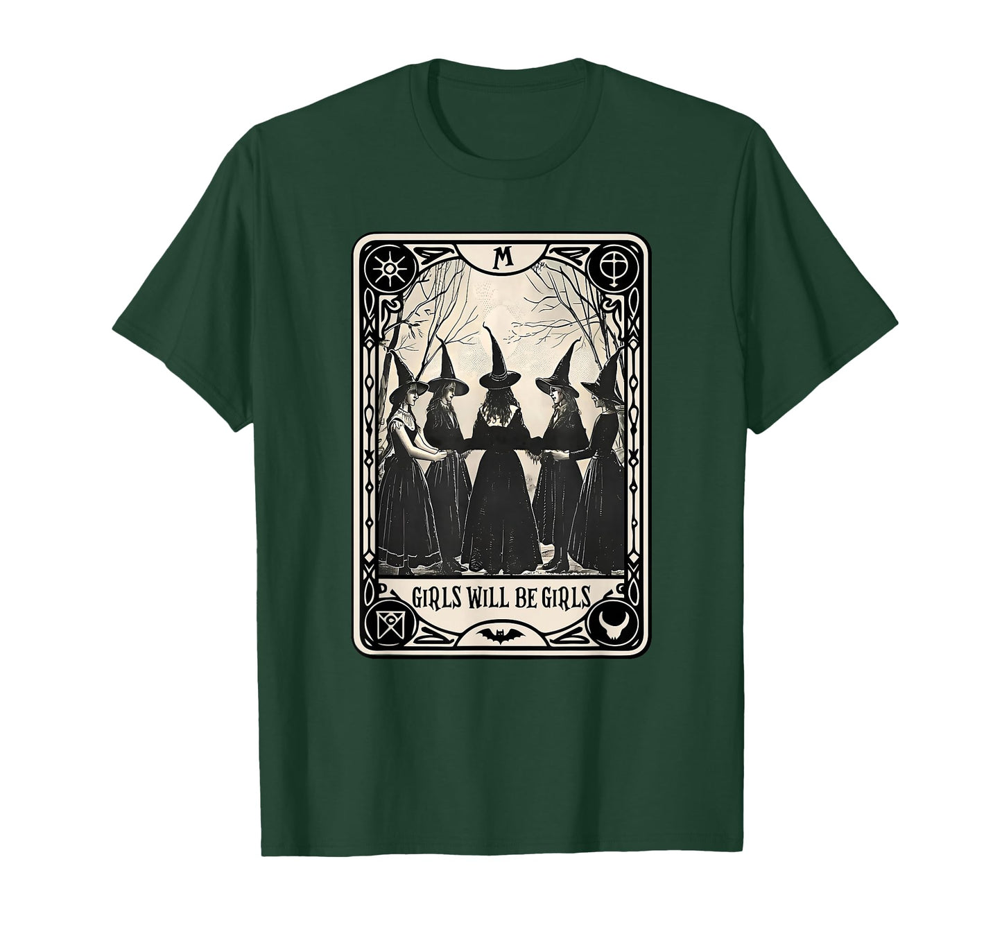 Tarot Card Spooky Witch Witches Halloween Girl Will Be Girls T-Shirt