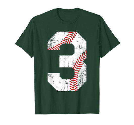 Vintage Baseball 3 Jersey Number T-Shirt