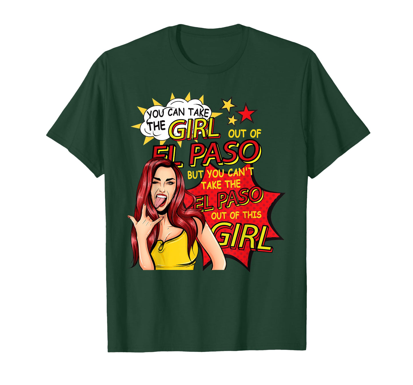 Retro Girl From El Paso - Comic Style - El Paso Girl T-Shirt