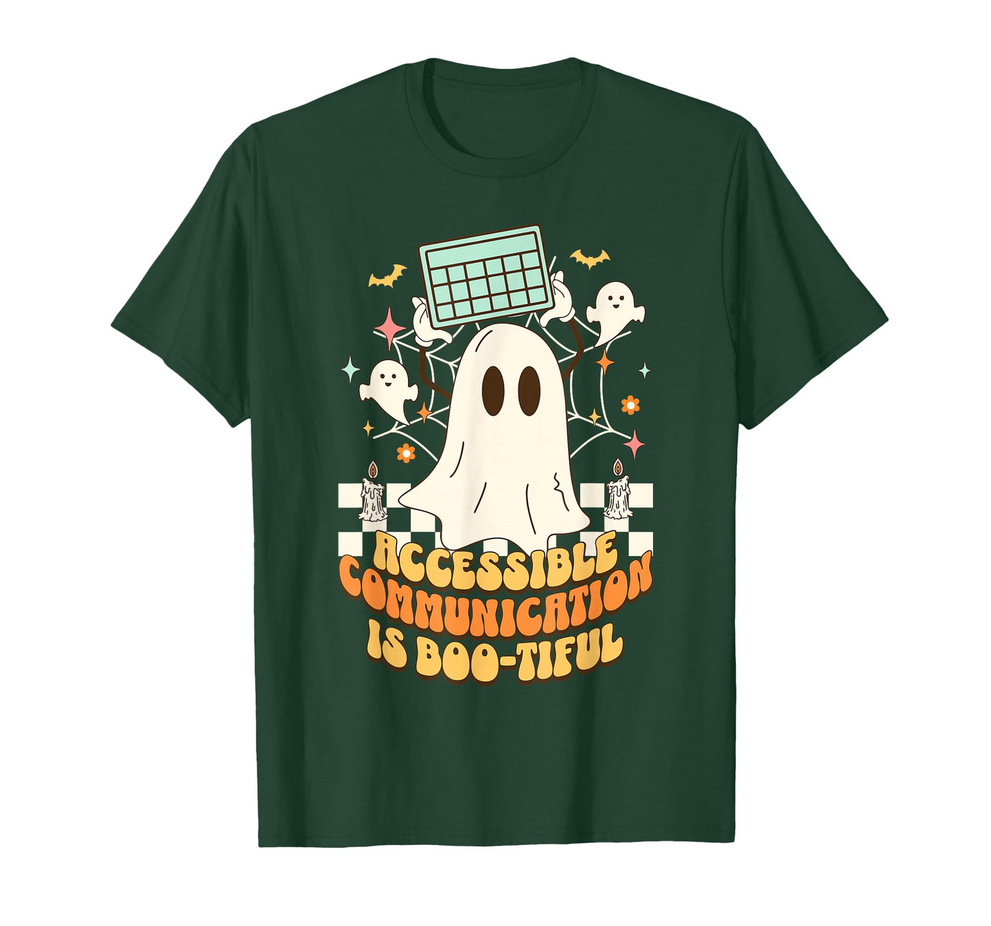 Halloween Accessible Communication Ghost AAC Awareness SLP T-Shirt