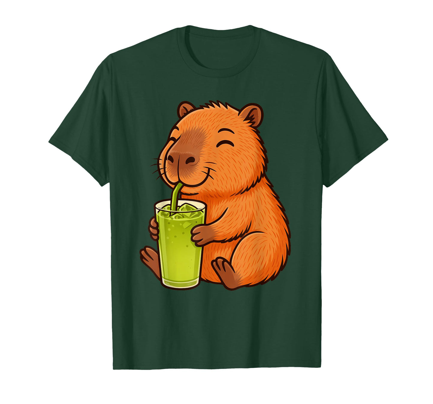 Cute Capybara Drinking Japanese Matcha Kawaii Capybara T-Shirt