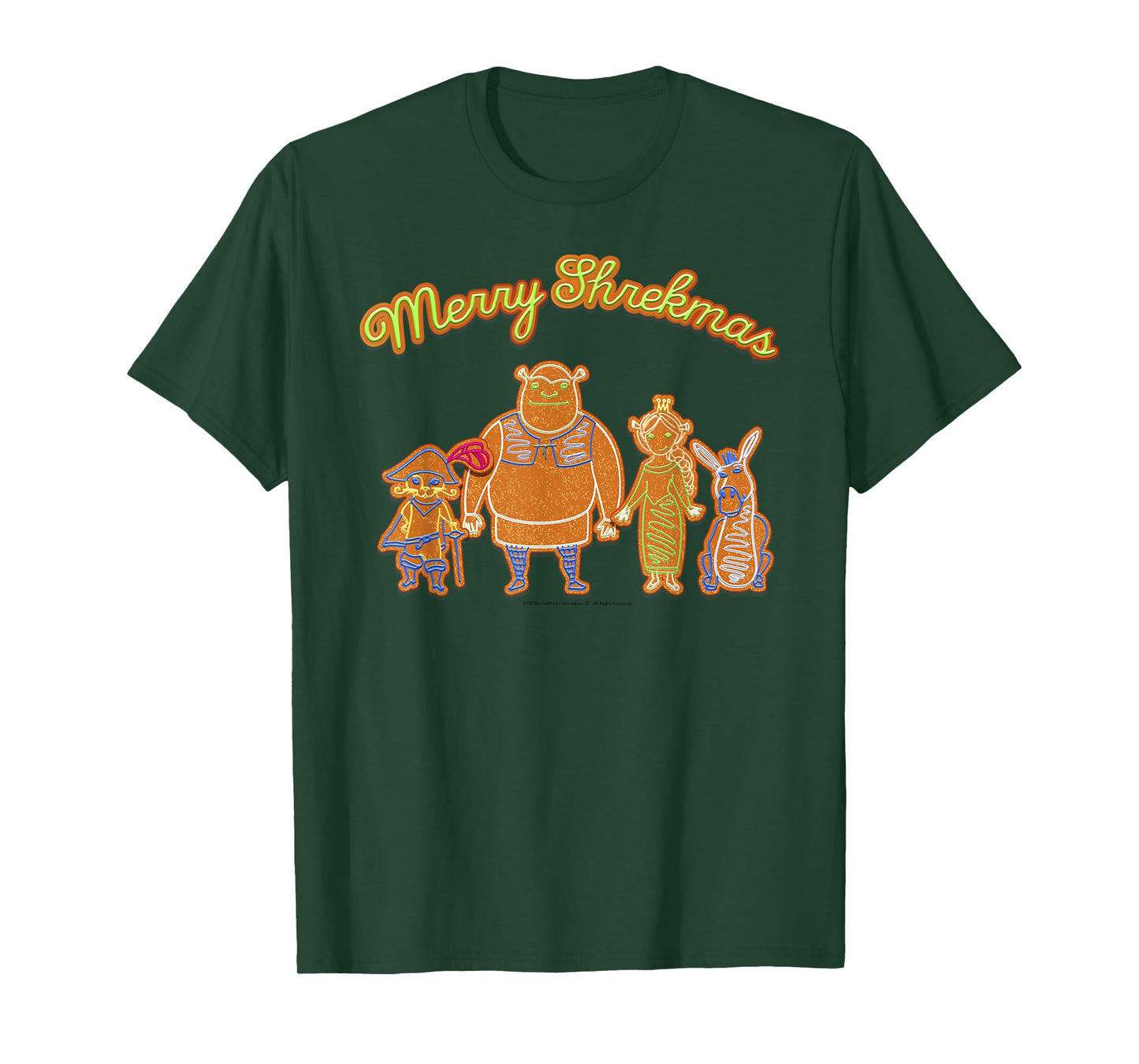 Shrek Merry Shrekmas Group Shot Holiday Cookies Portrait T-Shirt