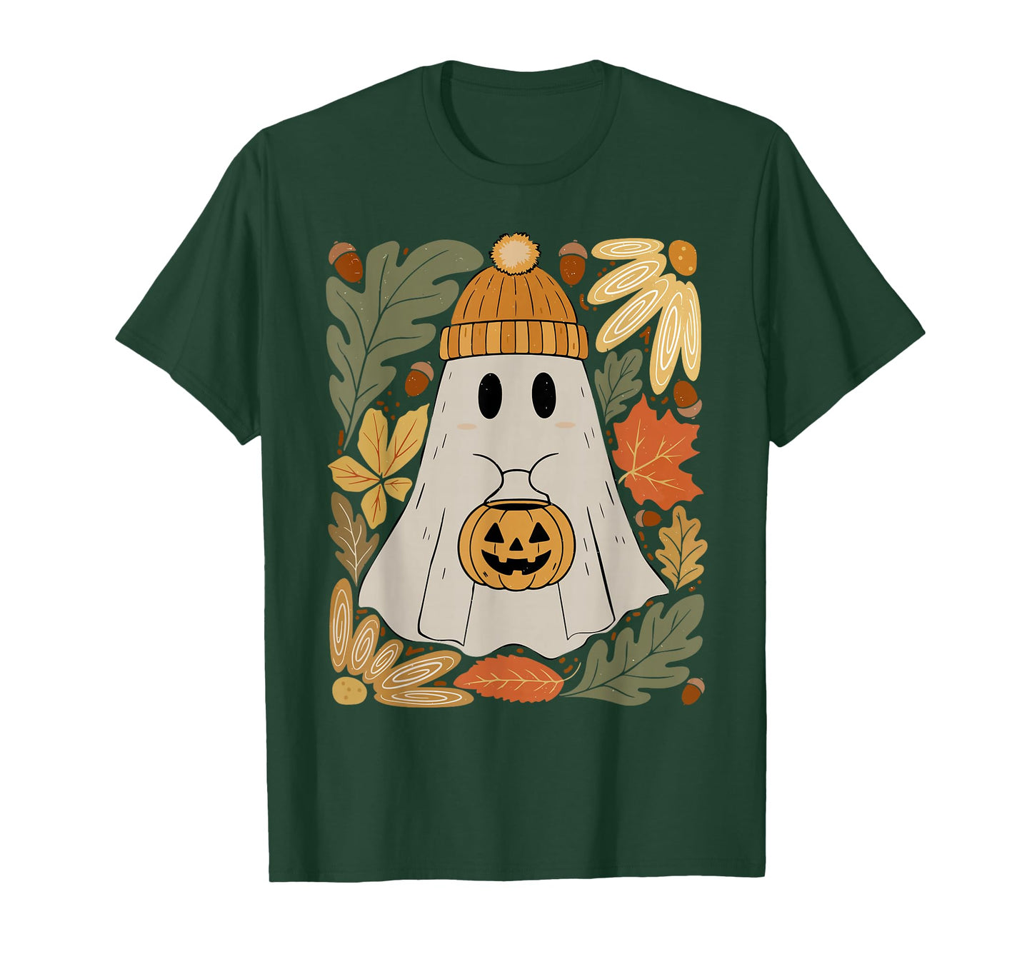 Wildflower Ghost Spooky Season Halloween Pumpkin Vintage T-Shirt